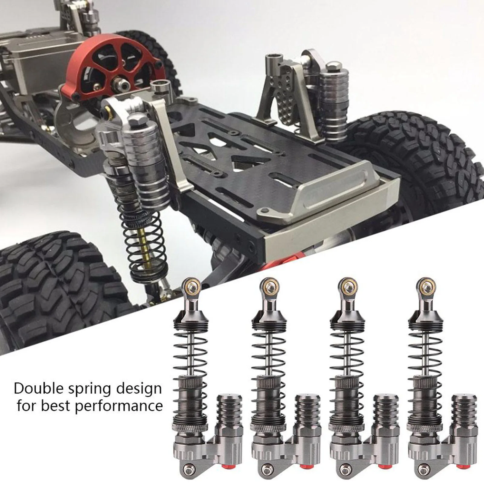 

CNC Machining Aluminum Shock Absorber for Axial / SCX10 / D90 / RC Crawler Car 4 Pcs