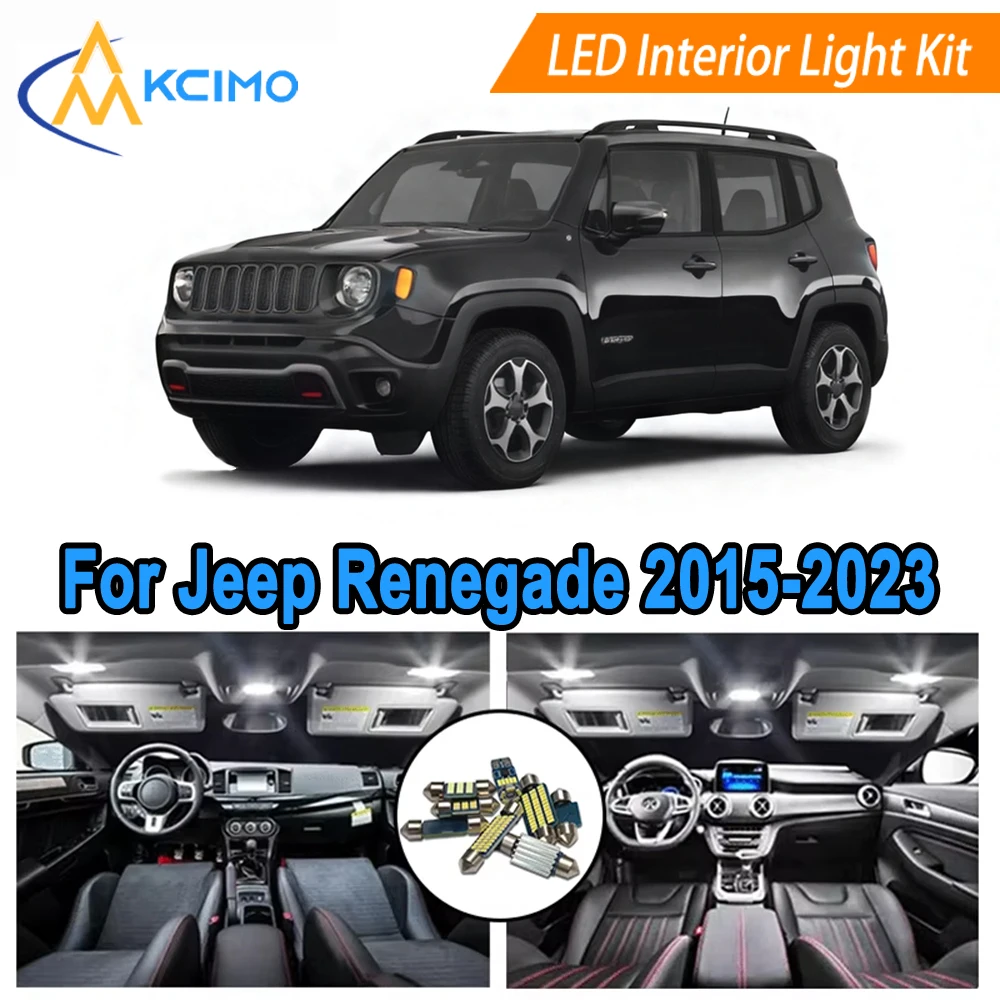 

Interior LED Light Kit For Jeep Renegade 2015-2023 Dome Map Trunk License Plate Lights Cool White/Blue 6000K