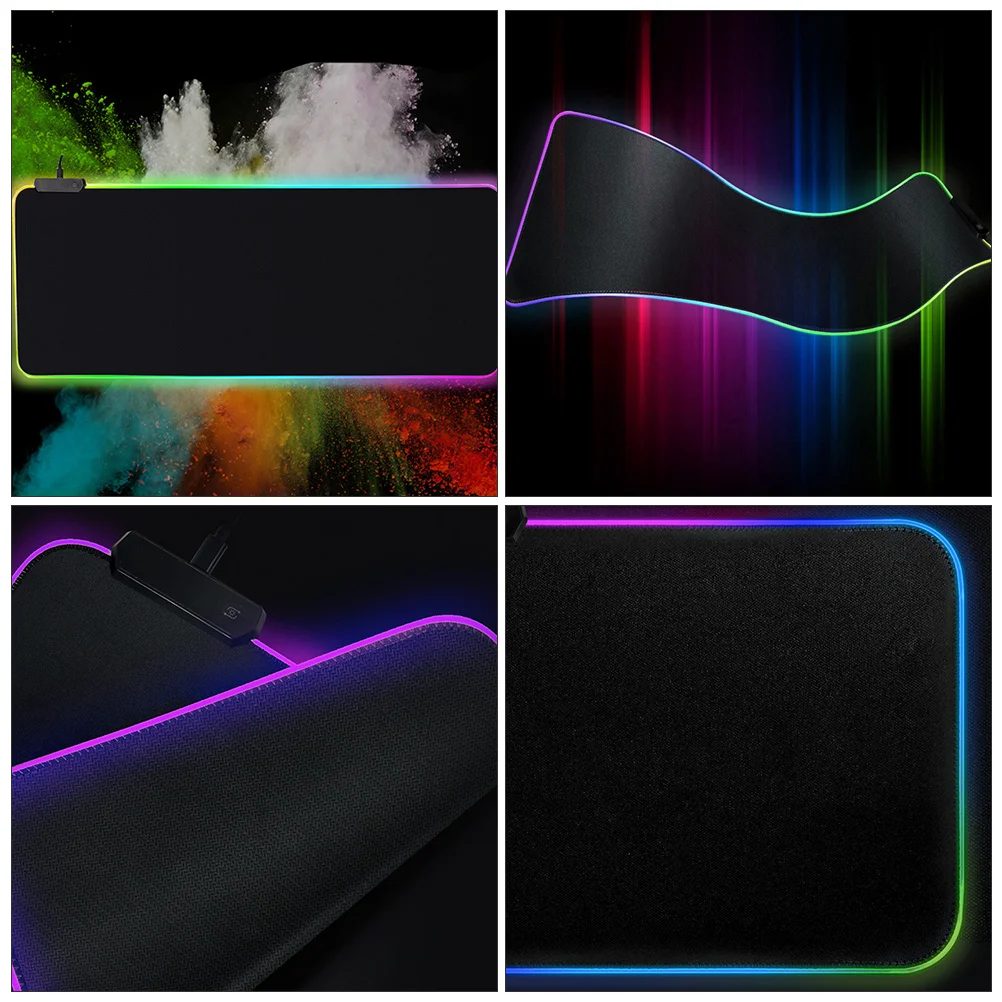 Rgb LED 마우스 매트 방수 먼지 방지 빛나는 마우스 패드 미끄럼 방지 게임용 마우스 패드 컴퓨터 액세서리