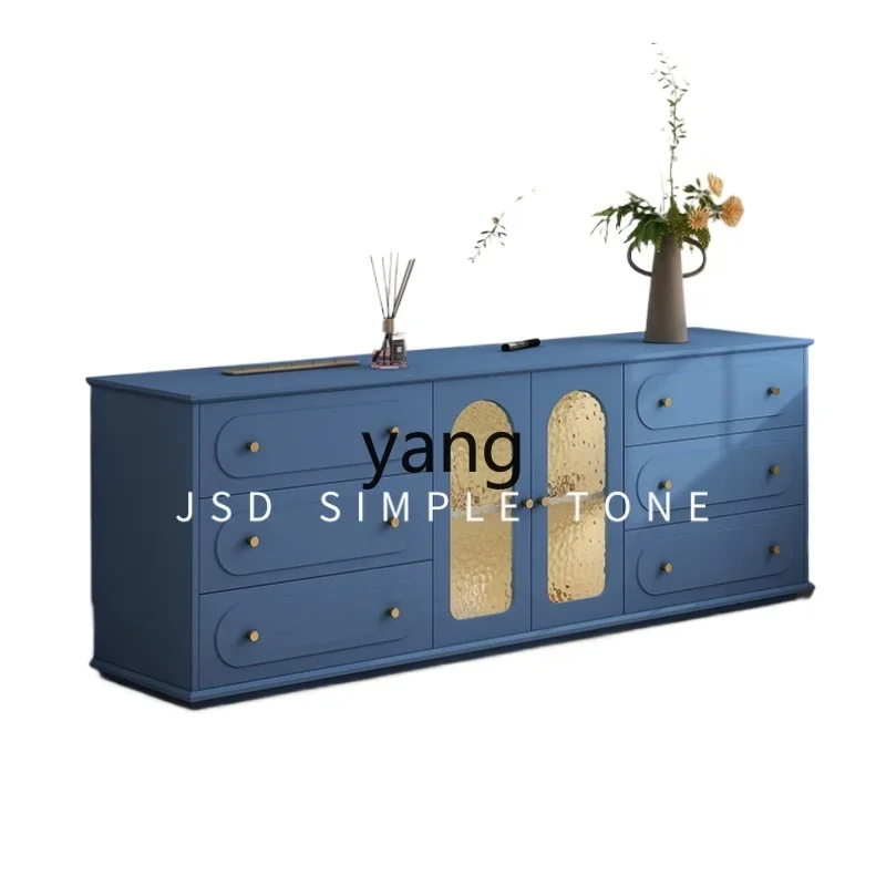 Yjq Simple Tone Mid-Ancient Style Three-Bucket Cabinet Bedroom Storage Organizer Retro Tailstock Solid Wood Customization