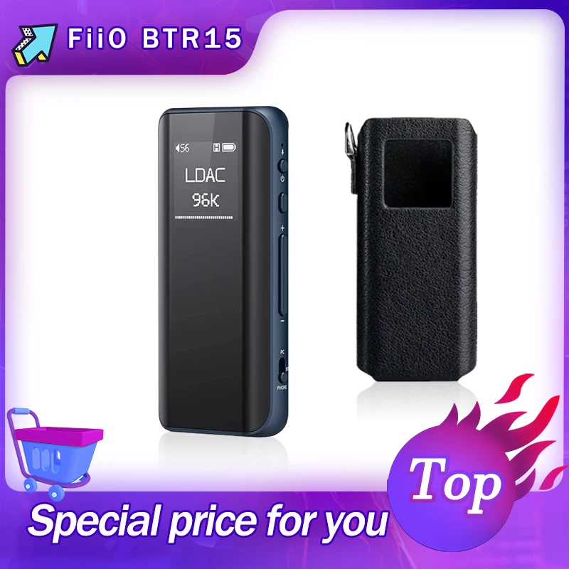 FiiO BTR15 Bluetooth 5.1 Receiver USB DAC AMP Hi-Res Headphone Amplifier 2* ES9219MQ DSD256 LDAC / aptX 3.5 / 4.4mm Output Case