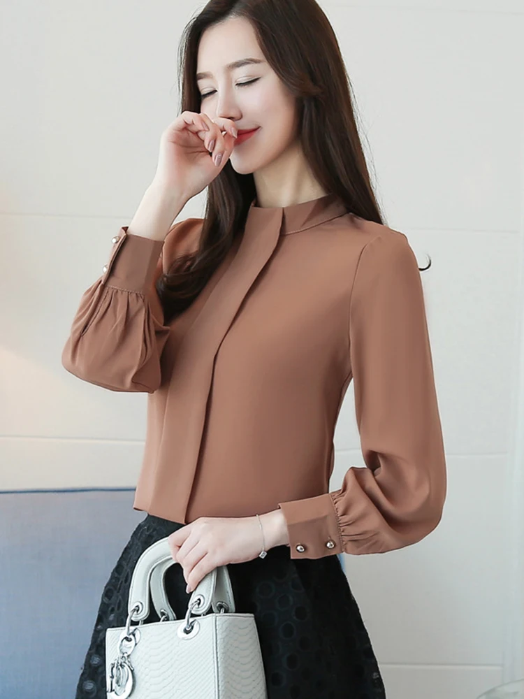 Neue Herbst Frühling Tops Frauen Mode Damen Langarm Shirts Casual Chiffon Bluse 2024 Arbeit Tragen Büro Blusas Femininas