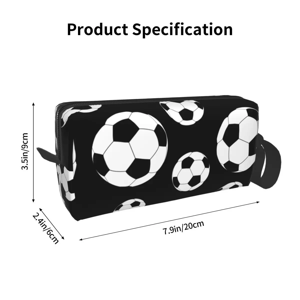 Custom Kawaii Soccer Sports Ball Travel Toiletry Bag for Women Cosmetic Makeup Bag Beauty Storage Dopp Kit image 6