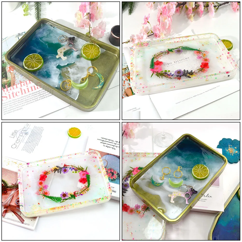 

1pc Diy Silicone Tray Mold Durable Handle Easy Demould Smooth Craft Tool For Jewelry Making Handicraft Projects Epoxy Art