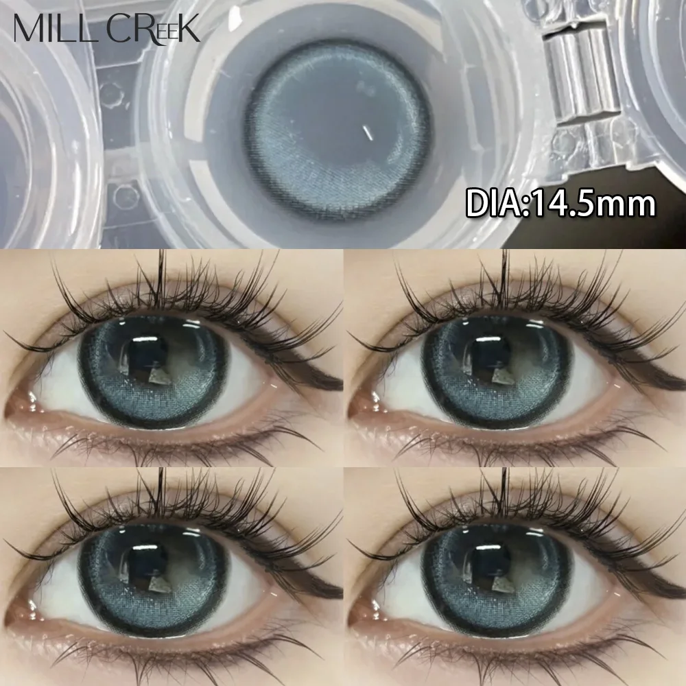 MILL CREEK 1 Pair New Eyes Contacts Lenses with Myopia Diopter Eyes Colored Lens Makeup Beauty Pupil Annual Use Fast Shipping