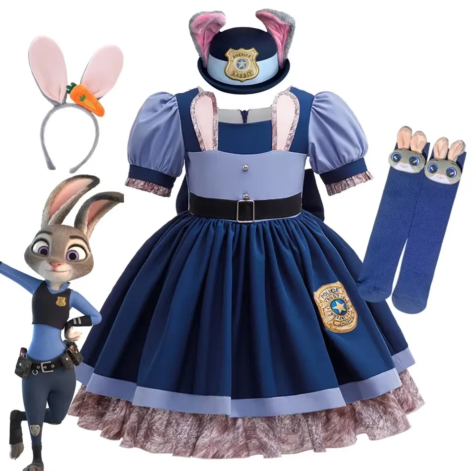 Fantasia de Coelhinha Judy do Filme Zootopia 2 para Meninas - Novo Lançamento para Halloween, Apresentações e Aniversários