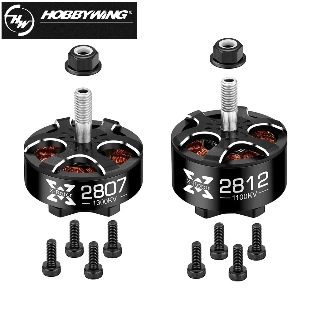 1pcs Hobbywing Xrotor 2807 1300KV/1500KV/1700KV/or 2812 900KV/1100KV/Brushless Motor M5 Shaft for RC 7inch FPV Drone