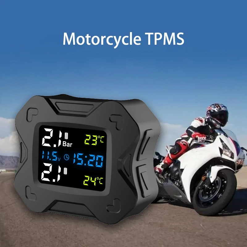 Motorcycle TPMS Moto Tire Pressure Monitoring System For Motorbike Motor Bike Scooter TMPS Tyre Sensor Black