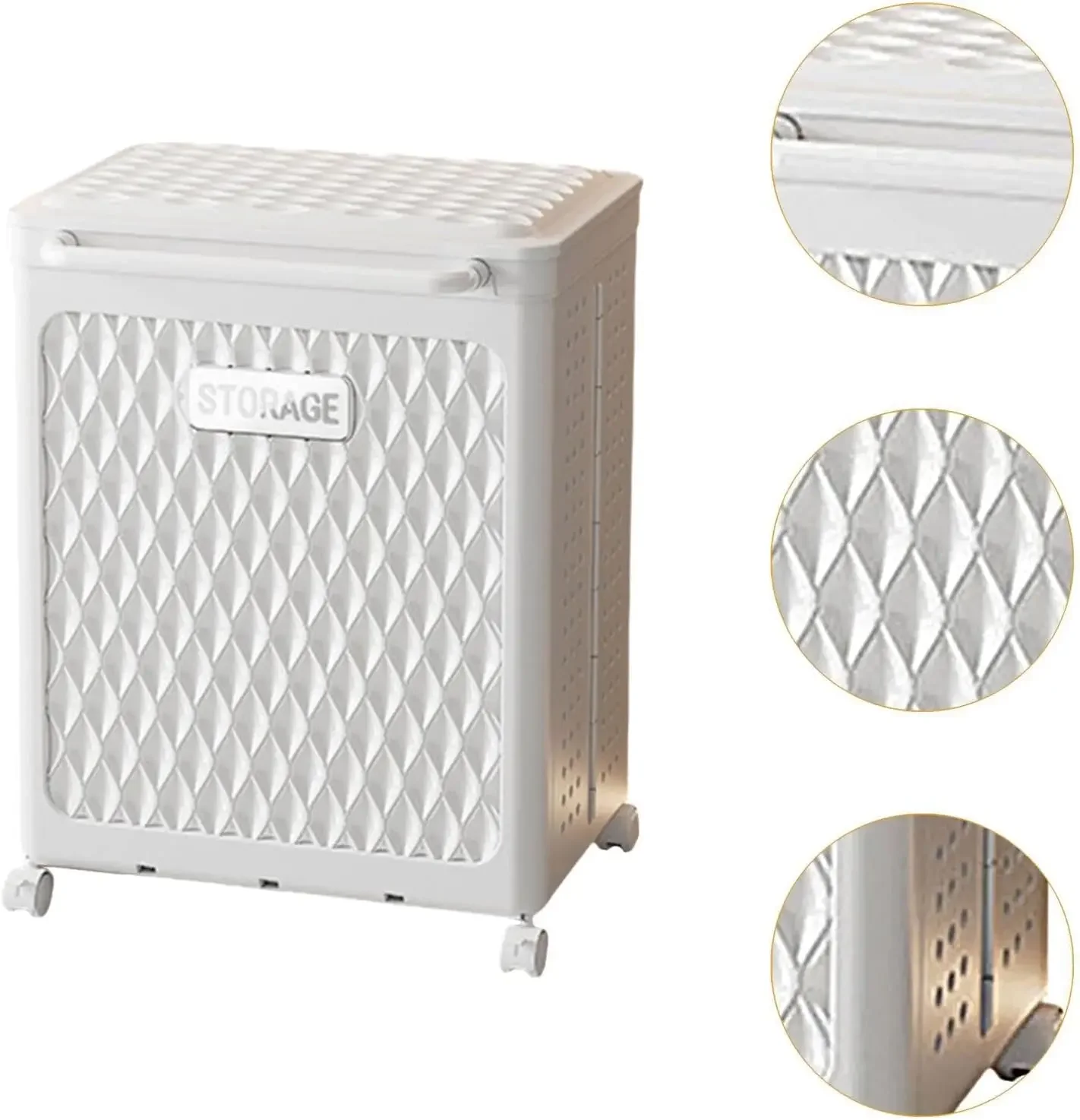 Laundry Basket Laundry Hamper Clothes Organizer with Wheels Spacious Rolling Bin for Daily Sorting PP Sturdy Build Multi Compart