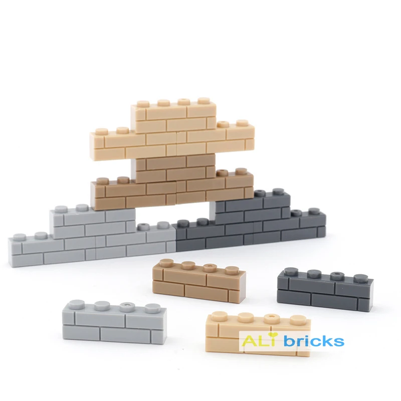 100pcs Bulk Building Blocks figure da parete spesse mattoni 1x4 punti educativi dimensioni Creative compatibili con marchi giocattolo per bambini