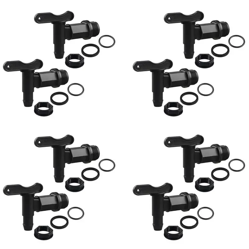 

AB15-8 Set Drum Spigot Faucet Pail Taps With Gasket Plastic Construction Materials NPT Connection For Plastic Gallon Drums
