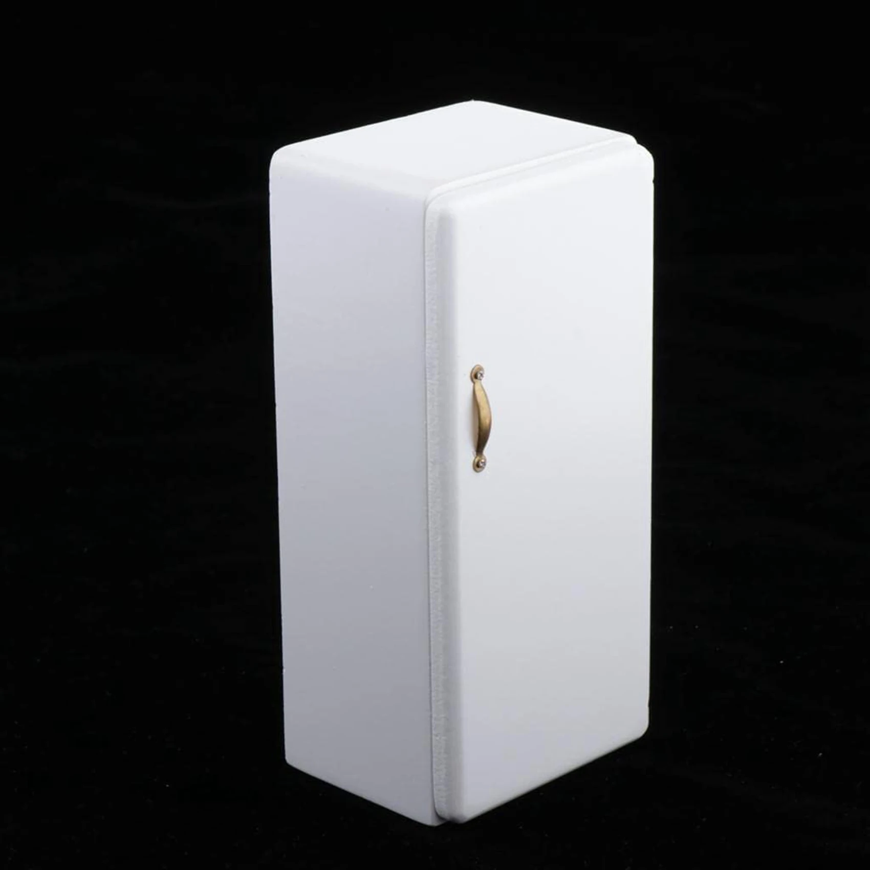 1/12 Scale Dollhouse Miniature Wooden Single Door Refrigerator Simulation Fridge Model for Doll House Decoration Toy