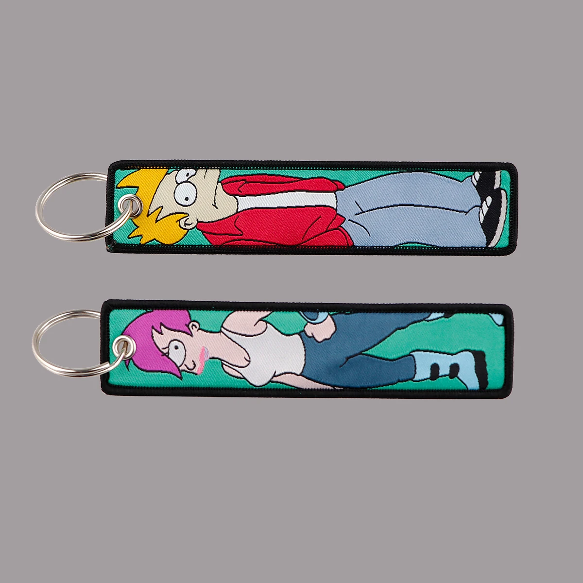 1PCS American Animation Embroidery Key Fobs Keychain for Motorcycle Cars Key Holder Jewelry Chaveiro Friends Gifts