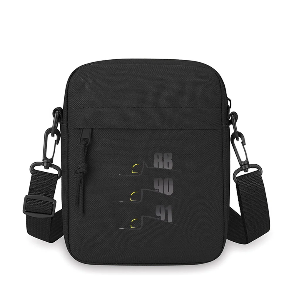 Numbers and shape design dark background Men Crossbody Bag Single Shoulder Women Cartoon Anime Film Printing Design Unisex