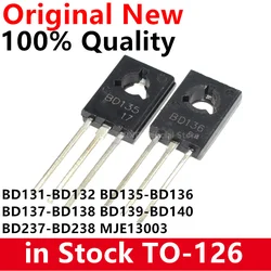 20PCS ( BD135 + BD136 )( BD131 BD132 )( BD137 BD138 )( BD139 BD140 )( BD237 BD238 ) each 10pcs MJE13003 Transistor TO-126