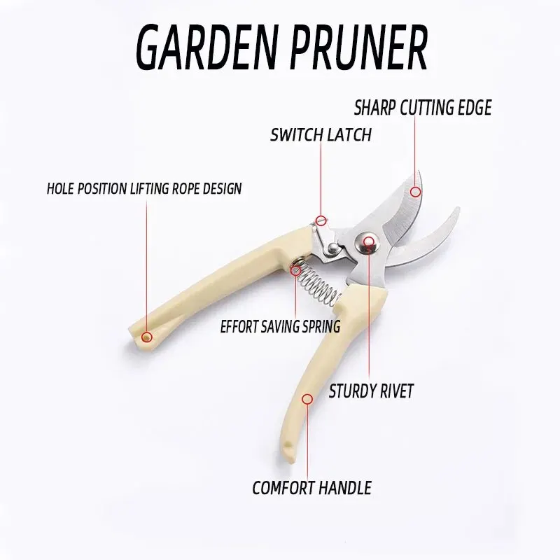 Stainless Steel Scissors Flower Cutting Flower Arrangement Pruning Fruit Tree Garden Branch Cutting Household Grafting