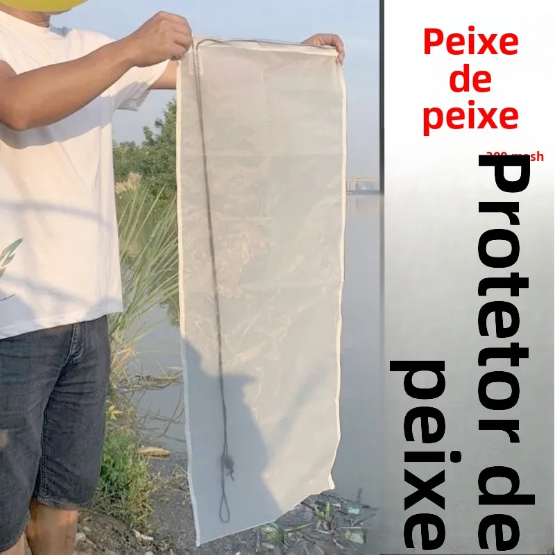 saco-de-rede-de-pesca-portatil-anticrab-resistente-ao-desgaste-amarelo-com-pontos-equipamento-de-protecao-para-bass-e-trut