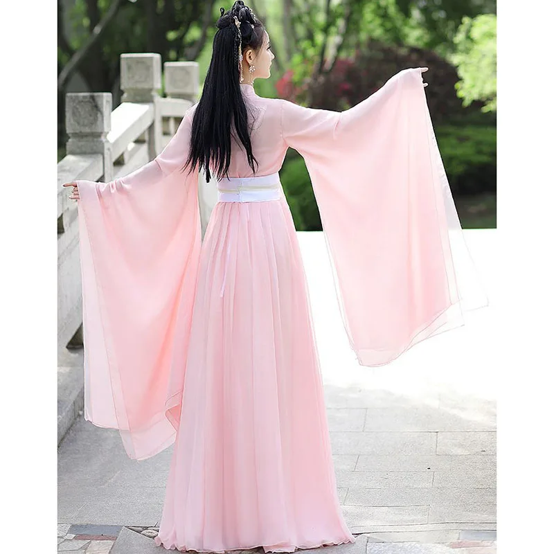 فستان وردي قديم للبالغين من Hanfu للنساء 2025 جديد فائق الجنية ترفرف أداء الرقص الكلاسيكي العتيق بدلة كاملة باللون الأزرق #2