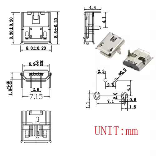 10PCS Micro USB 2P 5P Jack Charging Port Plug Dock Charger DIP SMD For Phone Tabletels Speakers etc Port Socket Power Connector - Image 11