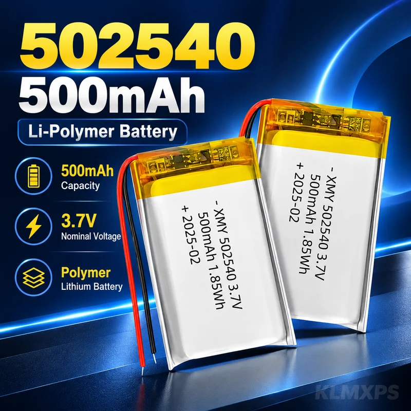 502540 Polymer Battery 500mAh 3.7V Rechargeable Li-Po Cell for Navigation Devices, LED Lights, Wireless Mouse, MP3/MP4, 1-10pcs