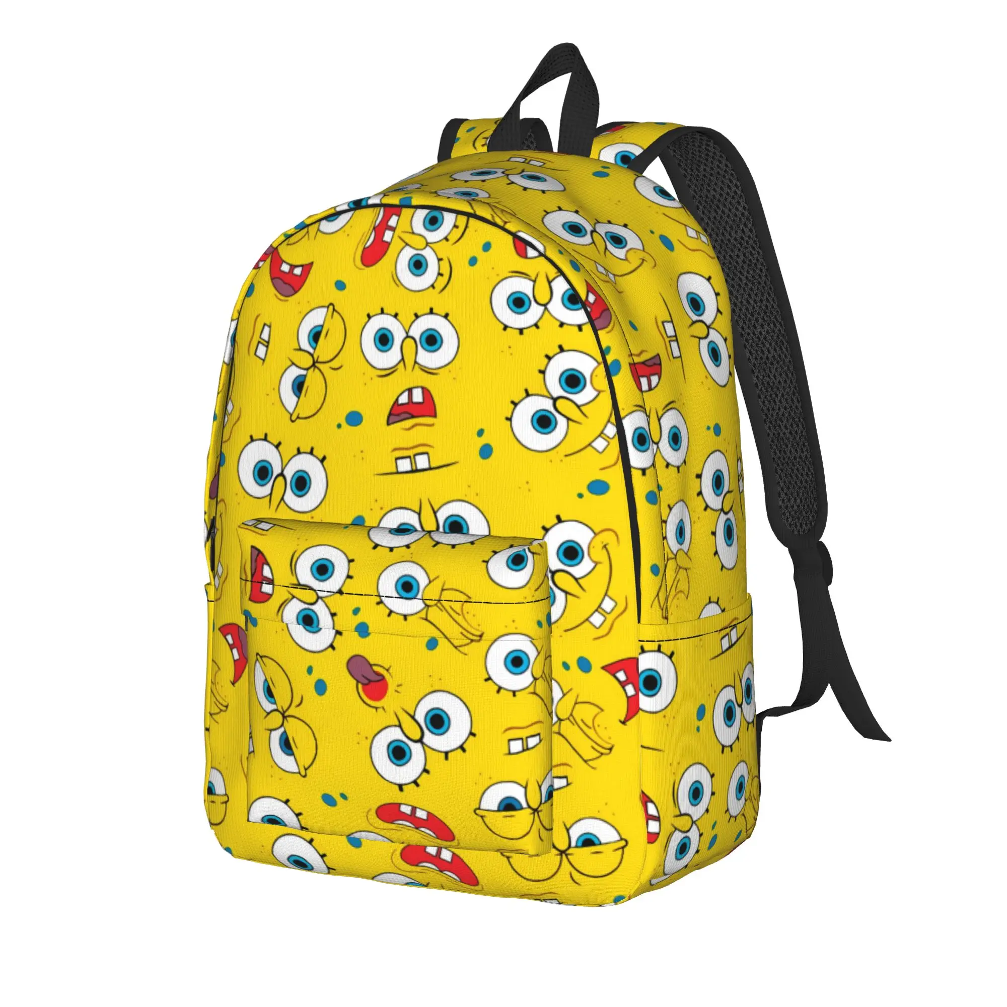 S-SpongeBobed Tiny Yellow Eyes All Over Tile Backpack University Backpacks Unisex Designer Lightweight School Bags Rucksack