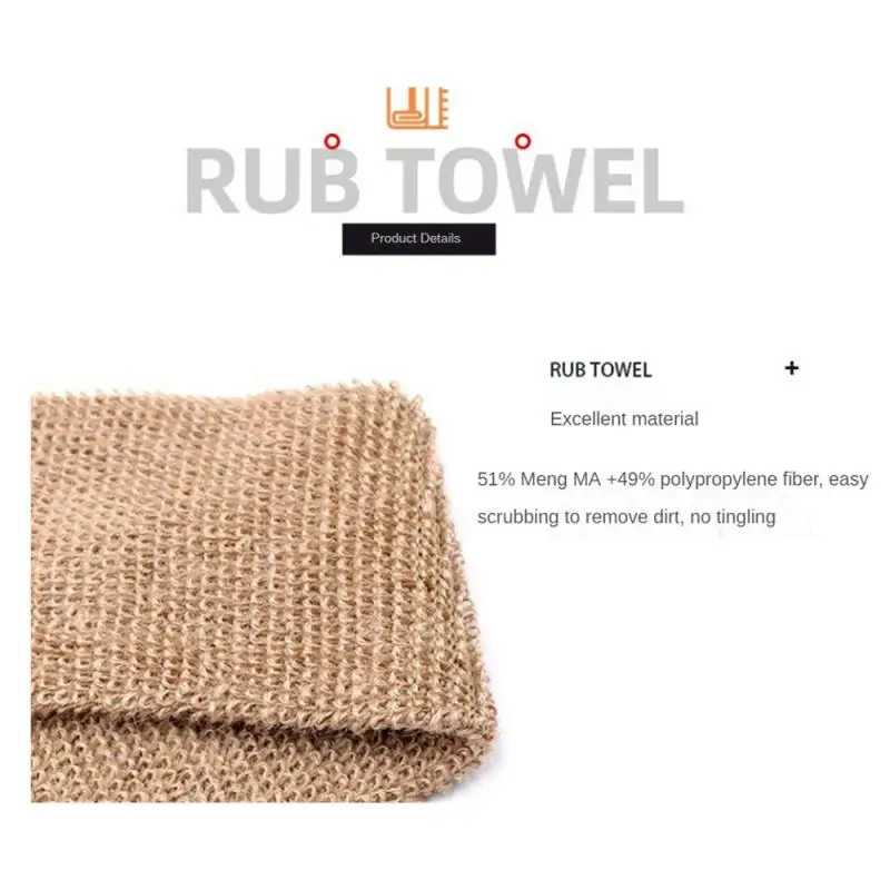 Massage Back Exfoliating Skin Wash Foam Towel Fibre Bath Gloves Shower Scrubber Hemp Body Cleaning Towel Sponges