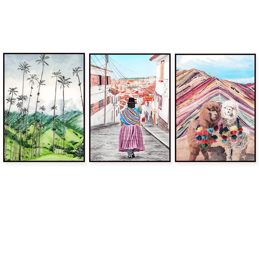 Impresión de Blumenau, Brasil, Sudamérica, Andes, Llama, Sucre, Bolivia, Perú, Latinoamérica, El Salvador, Oaxaca, México, postales de viaje