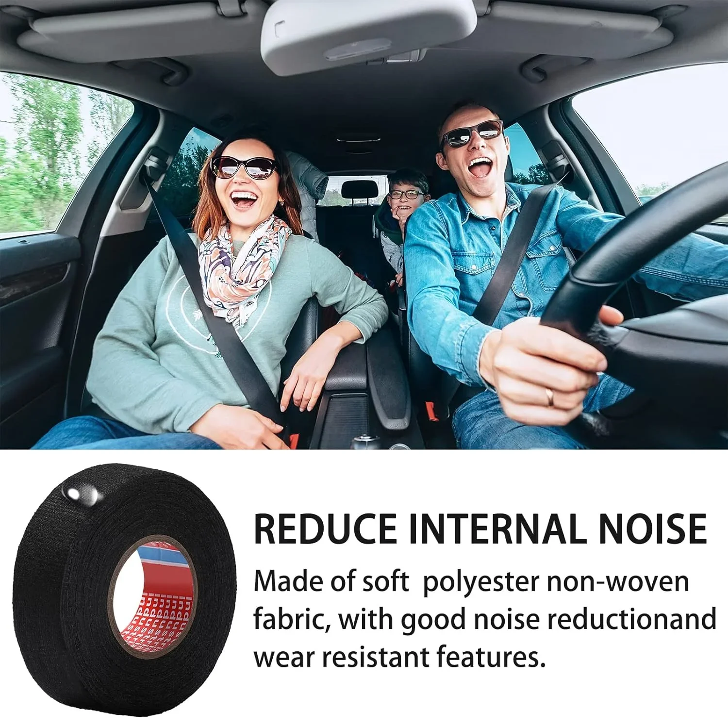 سلك تسخير السيارات القماش الشريط مقاومة للحرارة شريط عازل للماء للكابلات الكهربائية شريط نسيج لاصق أسود