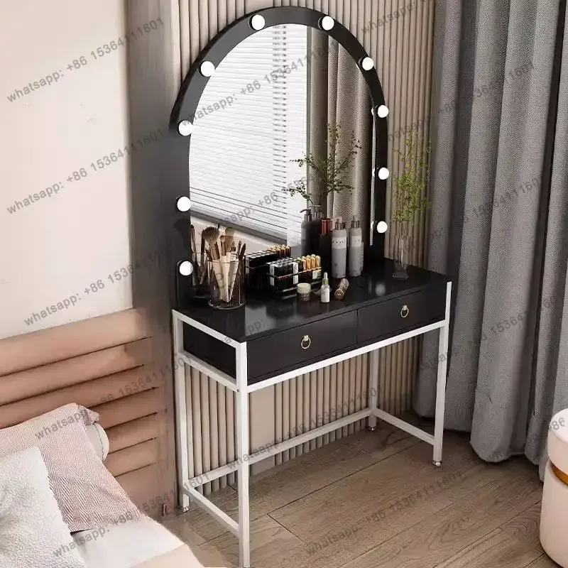 PJ  Wooden Luxury Makeup Vanity Desk Hidden Glossy Europa Vintage Makeup Vanity Desk