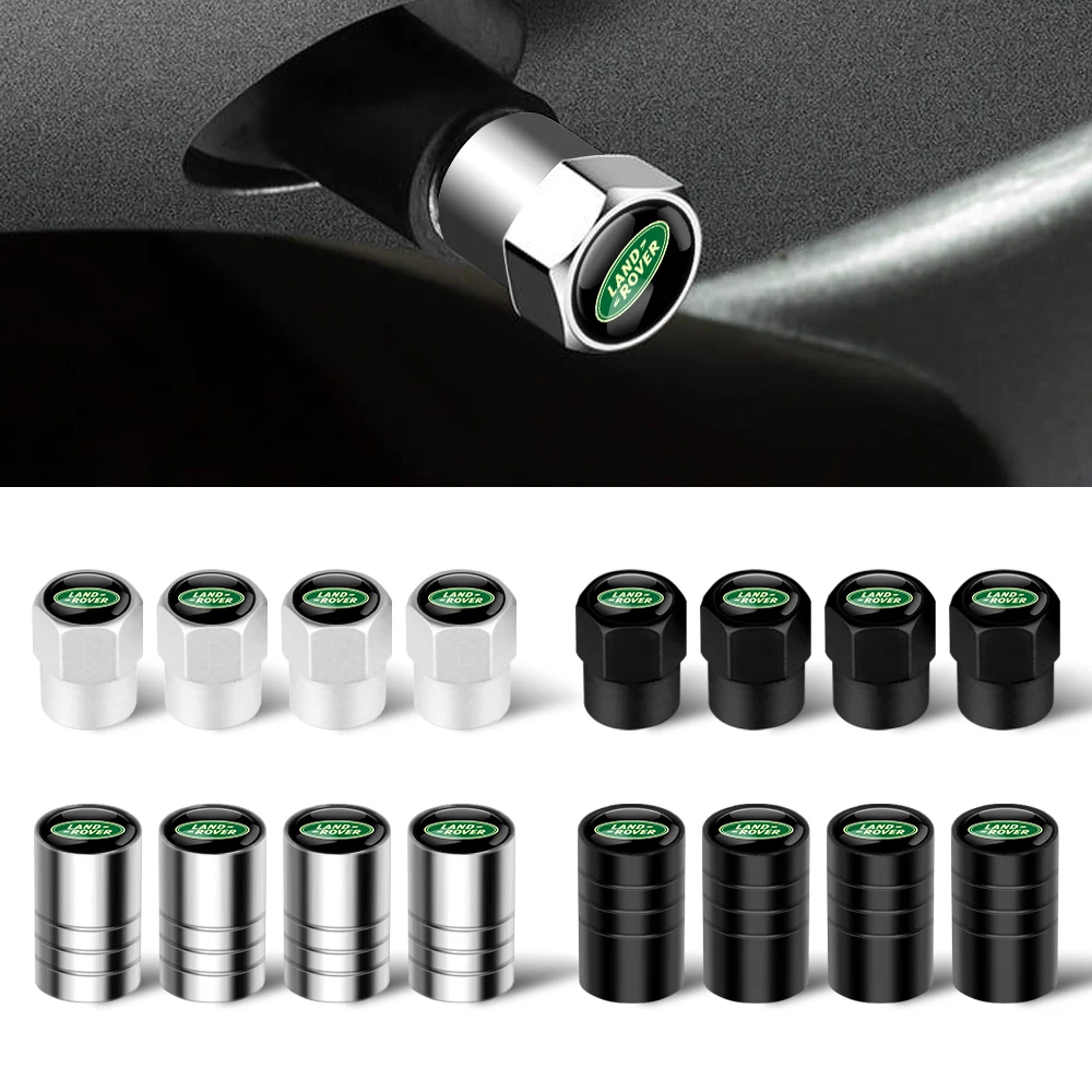 4pcs Metal Car Wheel Tire Valve Caps Cover Auto Accessories For Land Rover Discovery 3 4 Range Rover Freelander 1 2 SVR Evoque