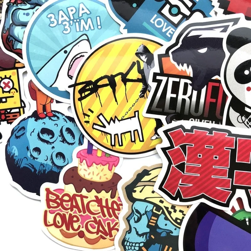 2Sets = 100Pcs Suitcase Graffiti Stickers Water Cup Computer Mobile Phone Waterproof Stickers
