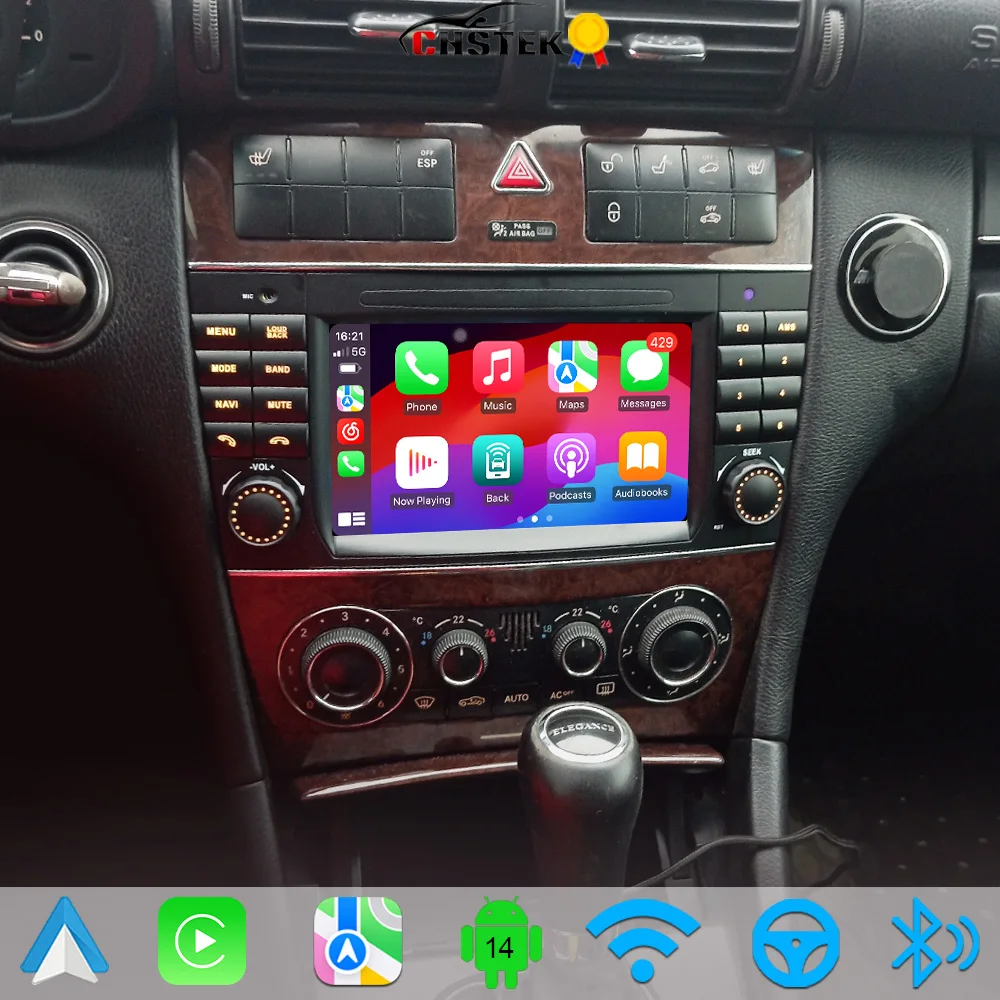CHSTEK Android 14 Carplay For Mercedes W203 CLK W209 W169 W245 G W463 Sprinter Car Radio Stereo Plug&Play GPS WIFI 4G DSP BT5.0