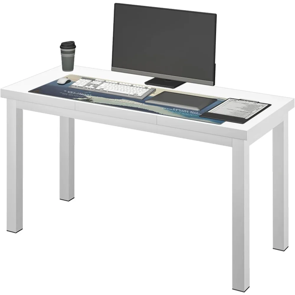 

55.1 Inch Small Computer Desk, Home Office Desk, Modern Desk Table for 2 Person Kids Student Gaming Computer Desk, Simple Office