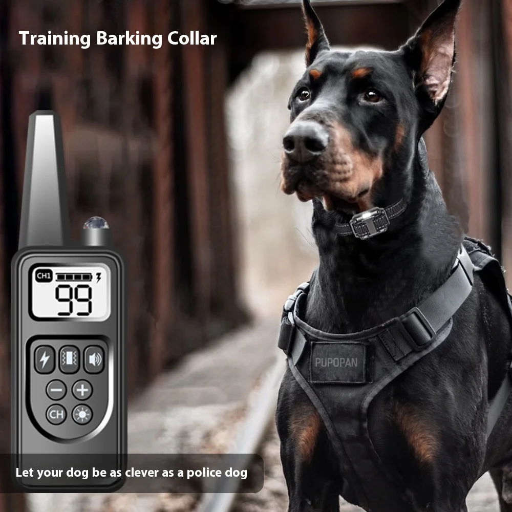 

Dog Electric Training Collar Dog Anti Bark Stop Rechargeable Waterproof Pet Remote Control All Size Shock Vibration Sound 3 Dogs