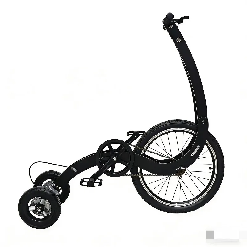 Foldable Standing 3 Wheel Fitness Bike, Semi Bicycle Type Ride Machine for Urban Daily Commute & Body Workout Training