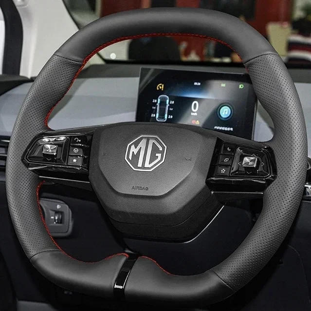 For MG MULAN 2022 Stitch Leather Sport DIY Hand Sewn Steering Wheel Cover Interior Cover