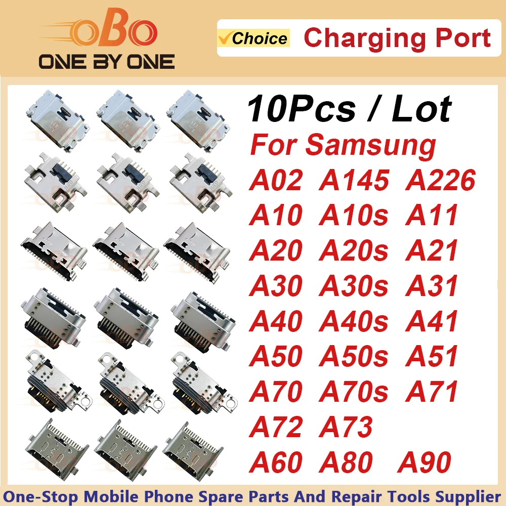 10pcs For Samsung A10s A11 A20s A21s A226 A30s A31 A40 A41 A50s A60 A70s A71 A72 A73 A80 A90 USB Charging Port Charger Connector