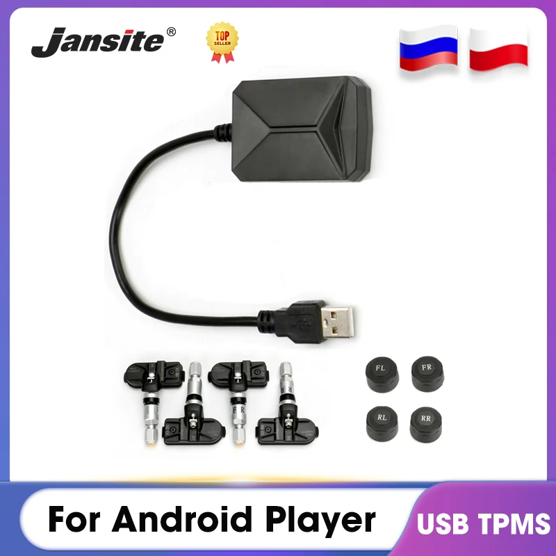 

Система контроля давления в шинах Jansite, USB-датчик давления в шинах на Android, с 4 датчиками