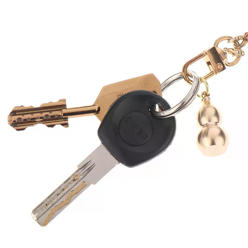 1Pc Brass Gourd Pendant Keychain Waterproof Mini Pill Box Irregular Jar Necklace Jewelry Medicine Storage Case