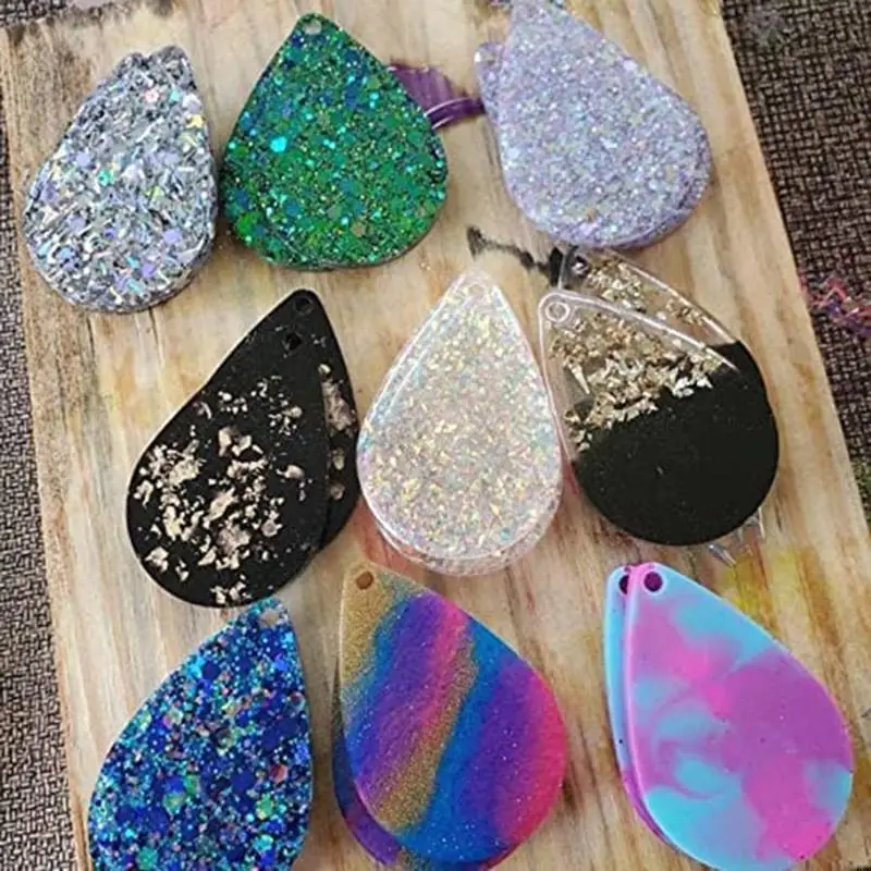 Q0KA Earrings Mold Tear Drop Resin Silicone Keychain Mold for Women Girl Fashion Jewellery Pendant DIY Crafts