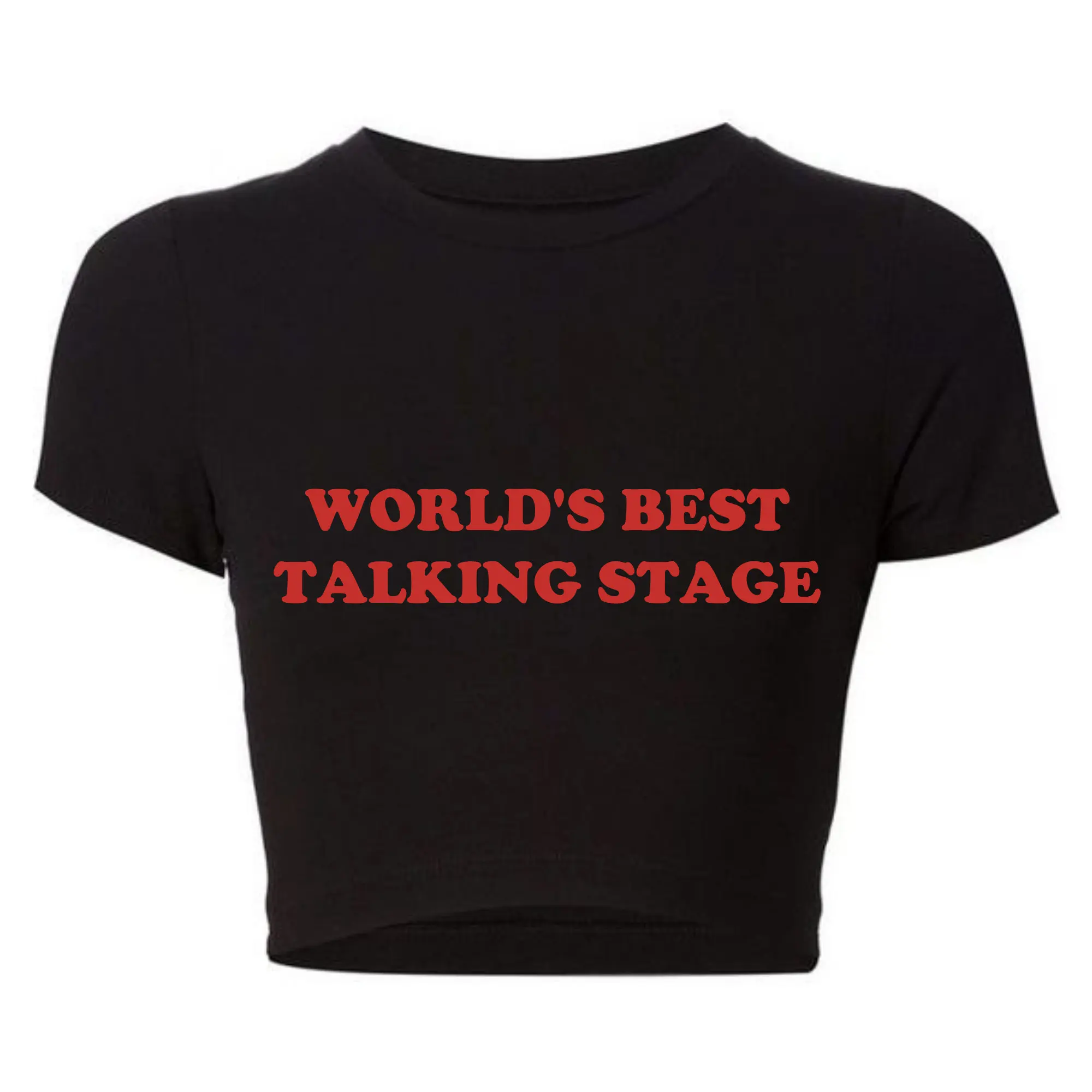 

World's Best Talking Stage Women's Cropped Top Harajuku Baby Tee 90s Grunge Goth Clothes Sexy Club Wear Outfits T Shirt Female