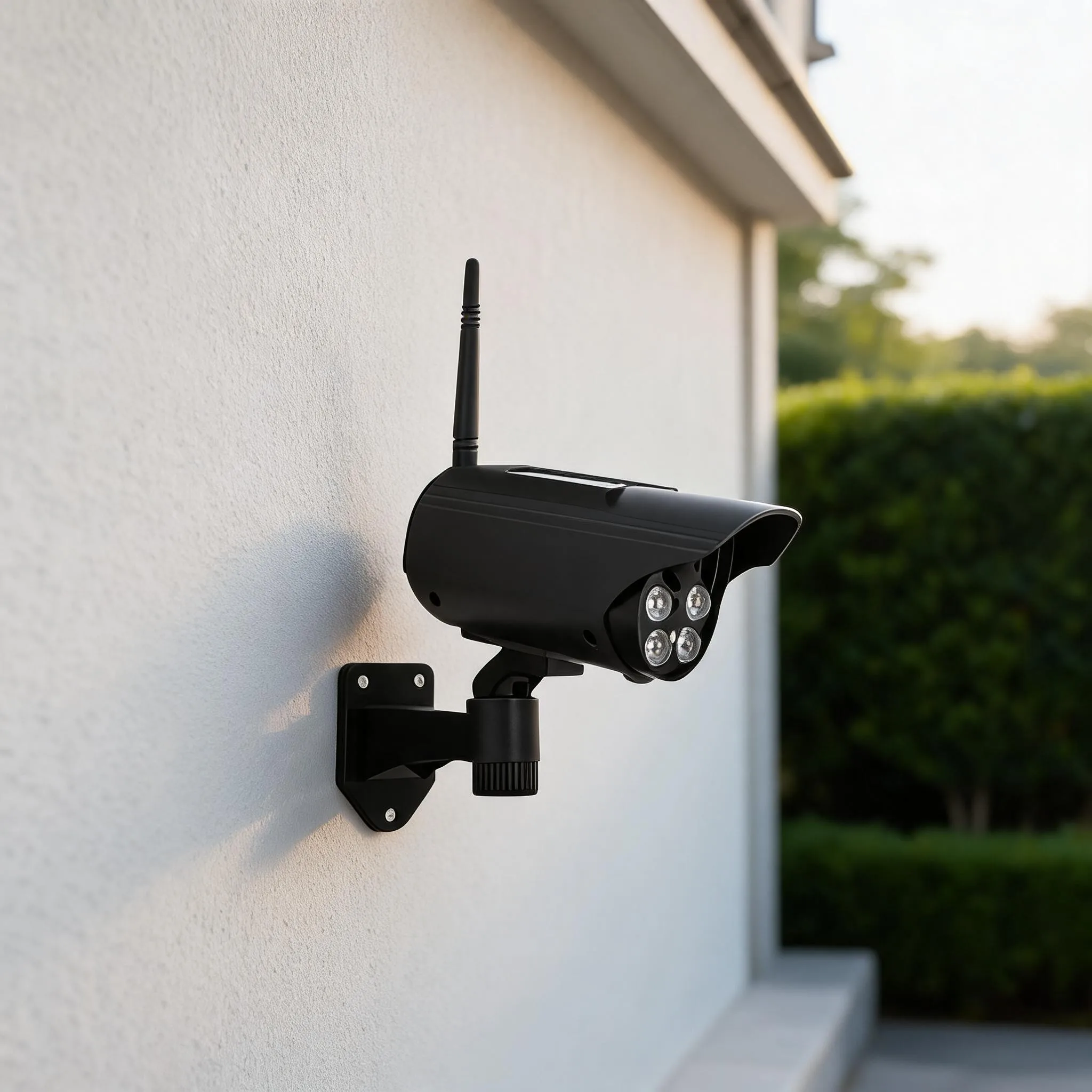 Outdoor Solar Powered Simulation Camera Waterproof Induction Rotating Fake Monitor Home Safe Dummy Camera Flashing LED Light