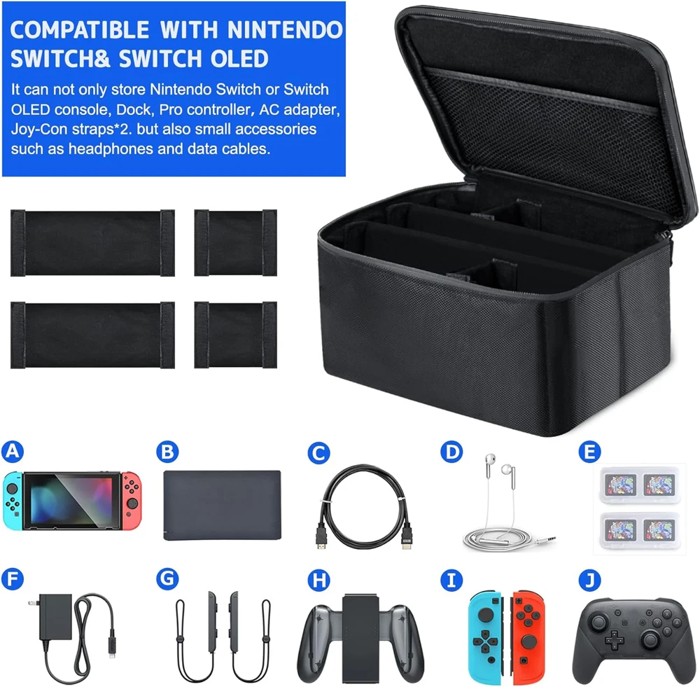 Funda protectora para Nintendo Switch, bolsa de almacenamiento de viaje para consola OLED Pro Controller, accesorios para Switch, nueva