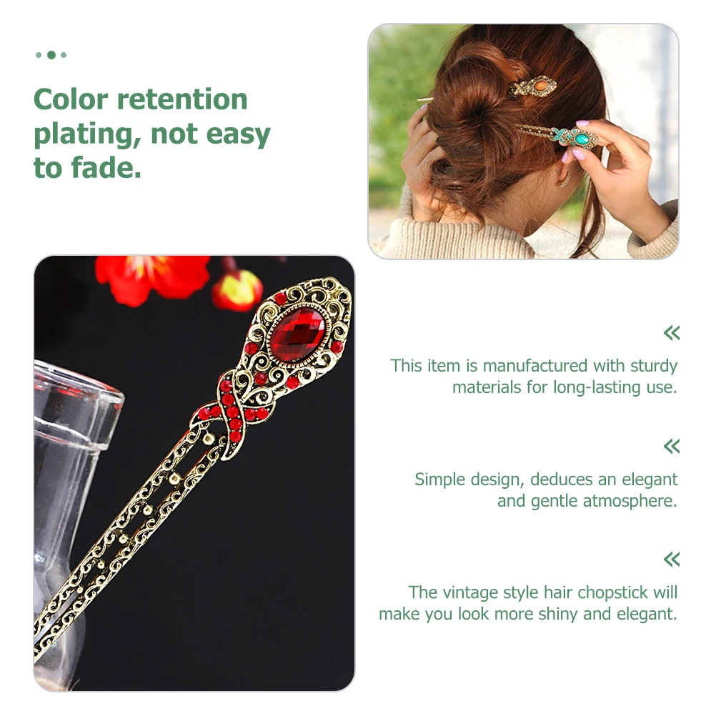 

2 Pcs Chinese Sticks for Chinese Sticks Hair Chopsticks Buns Long Metal Accessories R om Color Easy Hair Fixing
