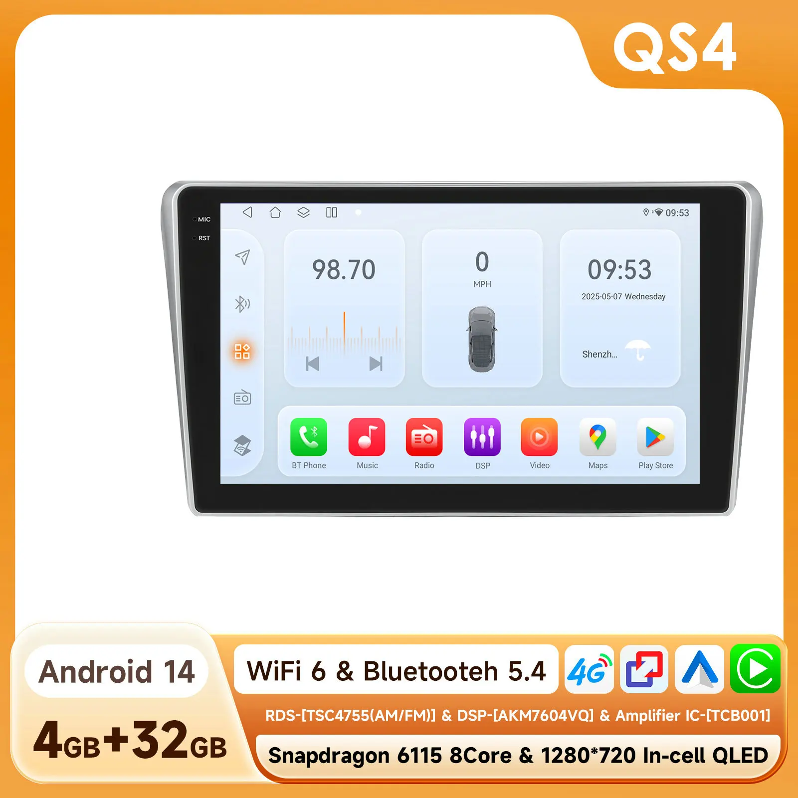 Android Autoradio voor Toyota Avensis T27 2009-2015 Navigatie GPS Multimedia Speler Stereo Wifi + 4G Carplay Auto Video 2din 6115