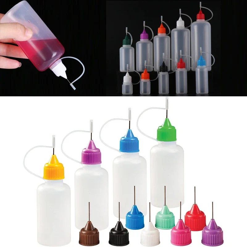 

50Pcs 3ml-120ml Plastic Squeezable Dropper Bottles W/ Needle Tip Caps Needle Tip Glue Applicator For Liquid Vape Craft Painting