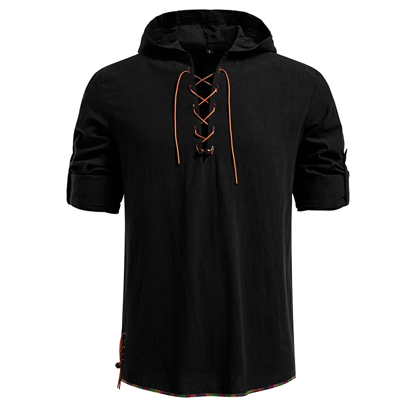 Men Long Sleeve Shirts Drawstring Style Hoody Mens Dress Shirts Casual Hoodie Male Clothes Chemise Hemd Homme Shirt H263