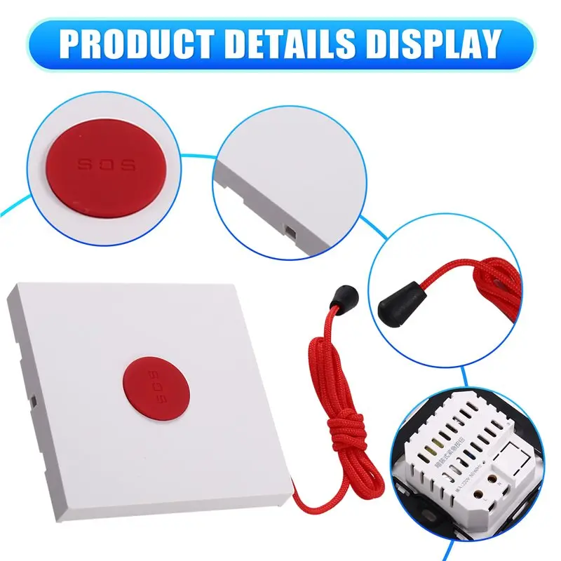 CABE-Zigbee زر الطوارئ الجدار التبديل تويا المنزل الذكي APP التحكم 8X6 مستشعر إنذار ذكي عن بعد #4