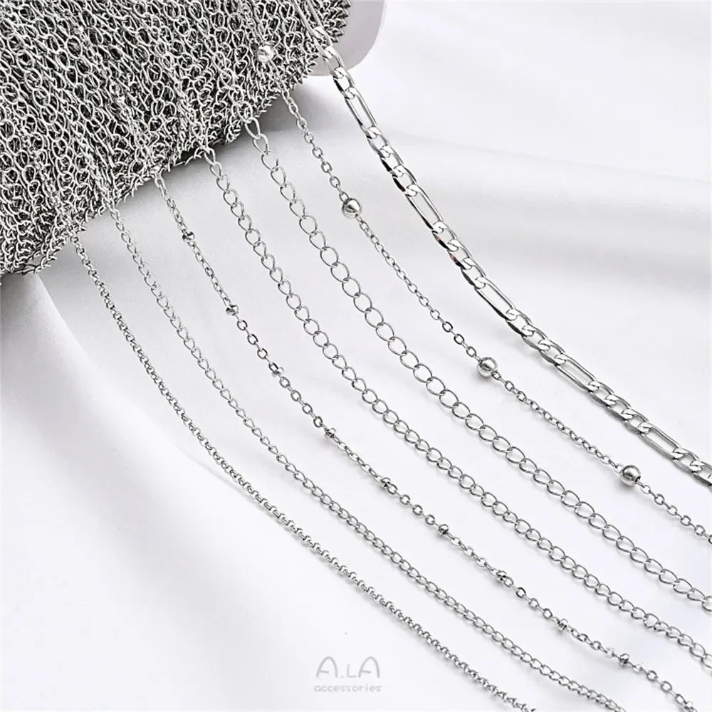 

Plating Plating Horse Tail Chain Pearl Chain Clip Bead Chain Side Chain Handmade DIY Bracelet Necklace Jewelry Loose Chain