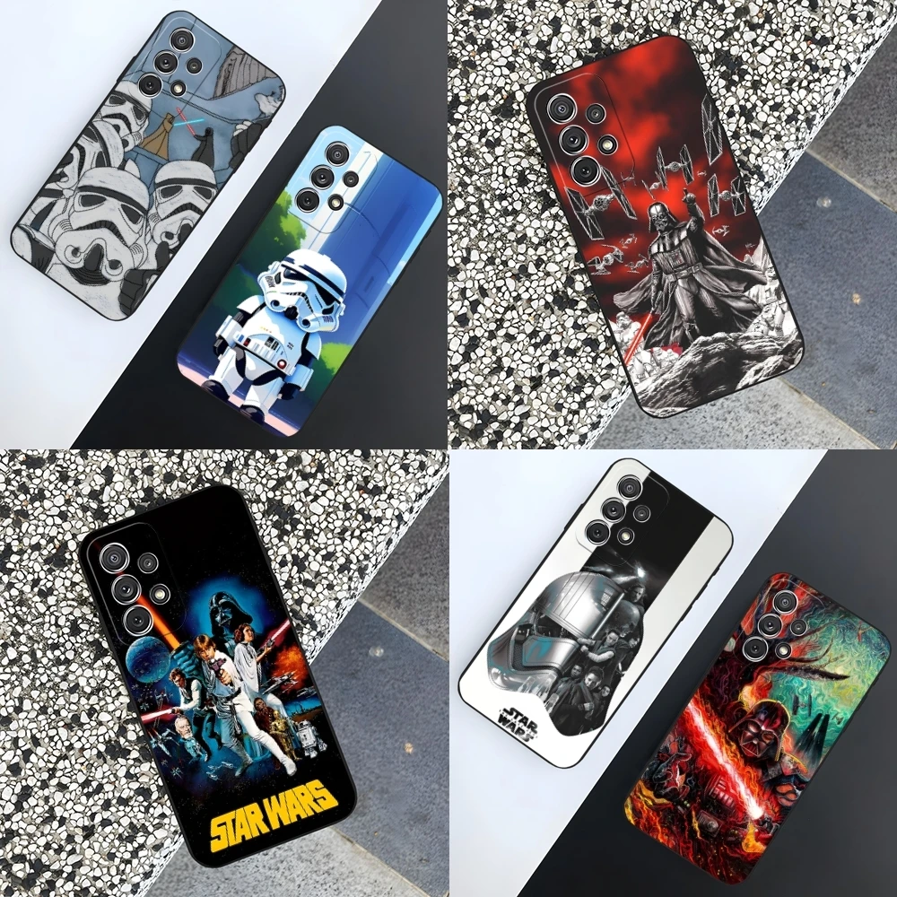 StarS W-Wars Phone Case For Sumsung Galaxy S24 S23 S22 S21 S20 A24 A34 A54 A53 N20 M54 Fe Plus Ultra Black Soft Cover